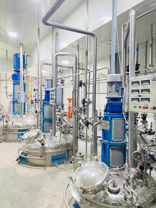 Fermentation vessels in the Enzyme Bioscience plant